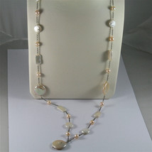 .925 SILVER RHODIUM NECKLACE 33,46 In, BAROQUE ROSE PEARL, ROUND & SPHERE SHAPE. image 2