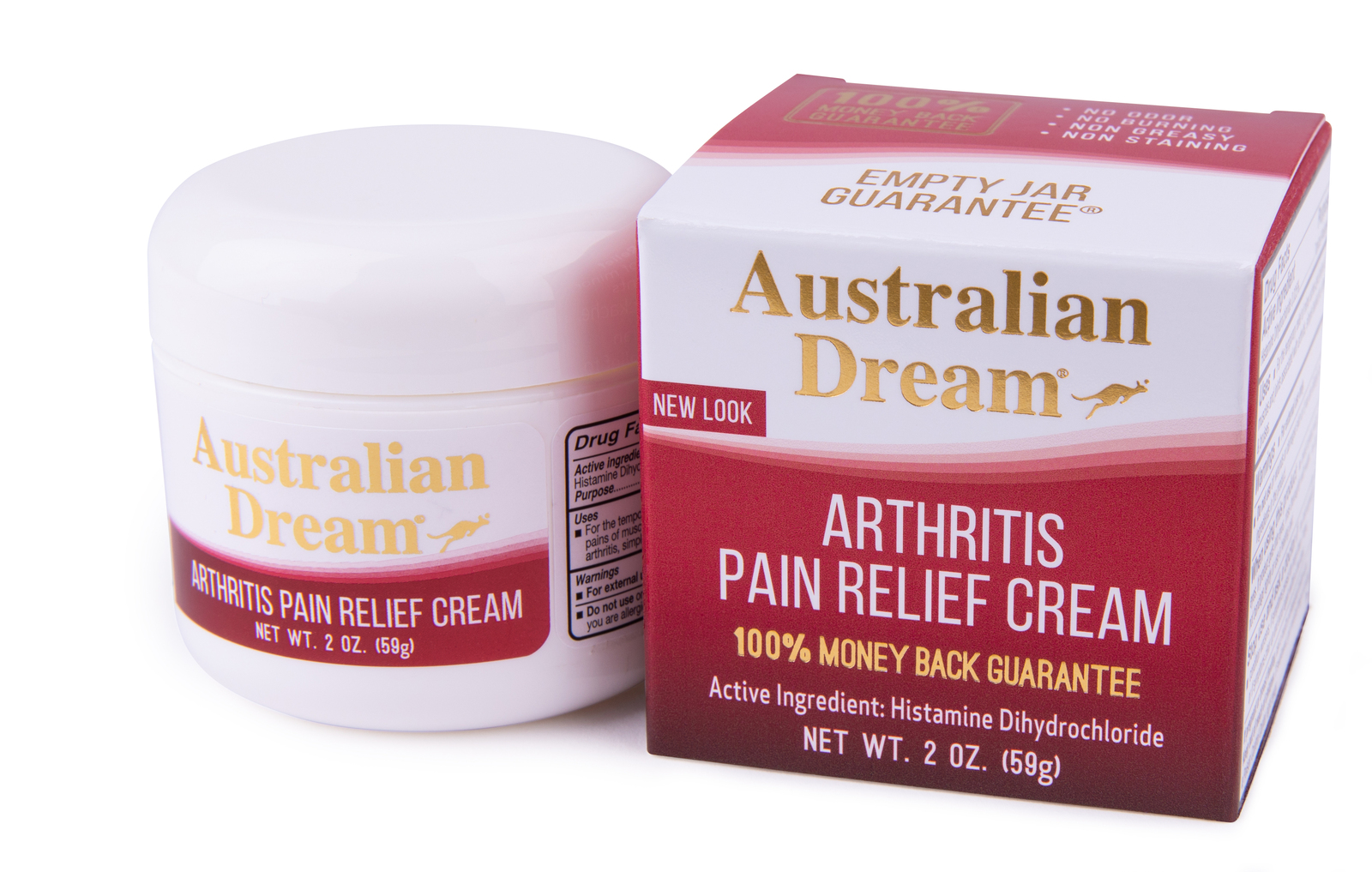Australian Dream Arthritis Pain Relief Cream 2oz Jar New Packaging