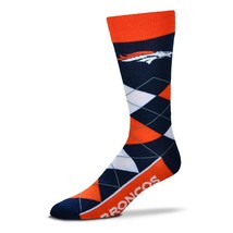 NFL Denver Broncos Argyle Unisex Crew Cut Socks - One Size Fits Most - $9.95