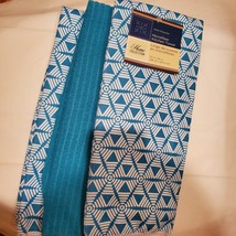 Microfiber Kitchen Towels, set of 3, Turquoise Geometric Triangle Hexagon Retro