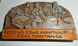Georgia&#39;s Stone Mountain Park Refigerator Magnet Horses Riders Made in U... - $19.79