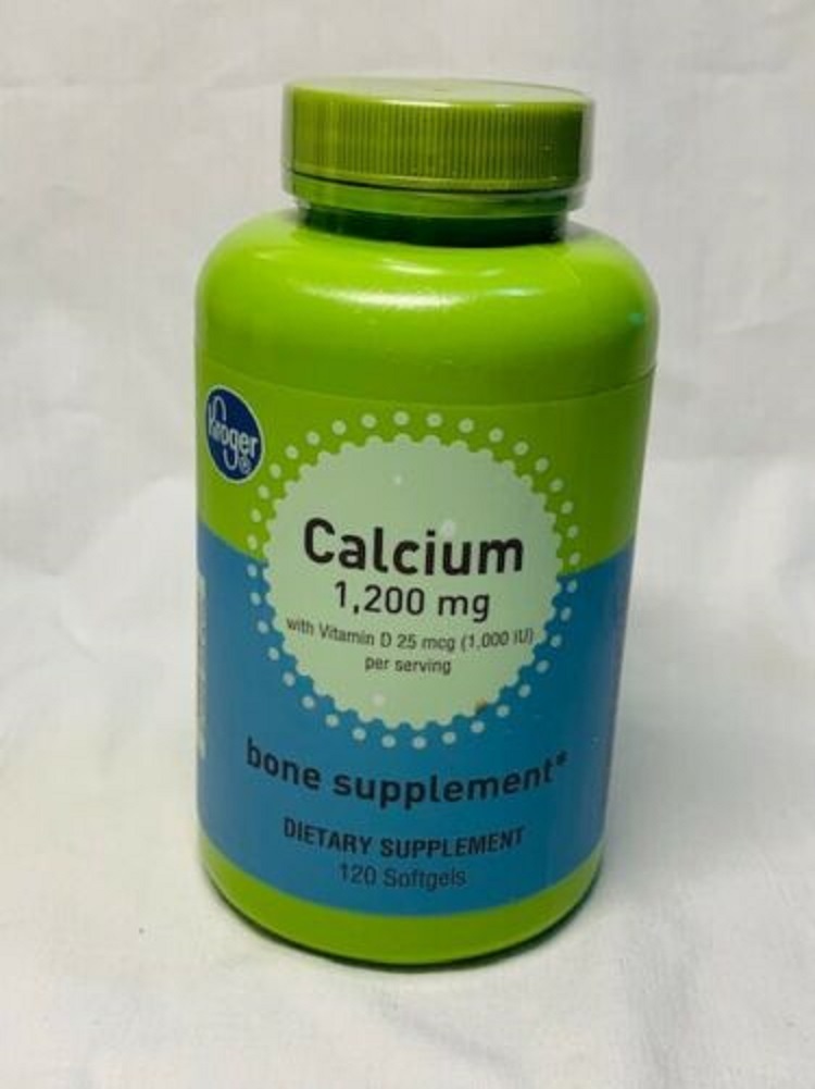 Kroger Calcium 1200 mg Bone Supplement 120 SOftgels Vitamins & Lifestyle Supplements