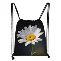 Daisy Floral Drawstring Bag Girls Shoulder Bags for Travel Women Softbac... - $17.19