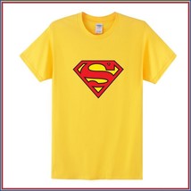Super Hero's Supermen's Yellow Cotton Short Sleeve O Neck Tee Shirt