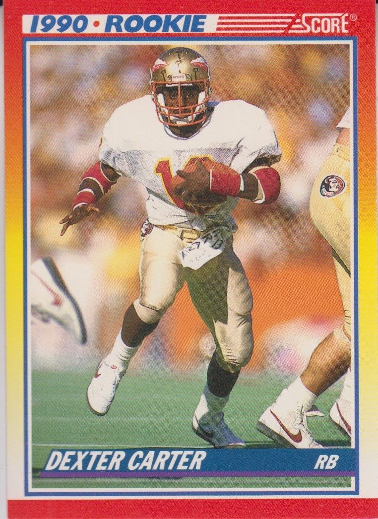 Dexter Carter 1990 Score Rookie Card #657 - Football Cards