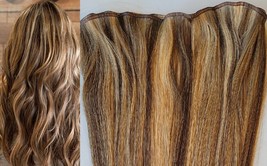 20″ Flat Weft Hair Weave, Sew In,75 grams,100% Human Hair Extensions #3/8  - $212.84