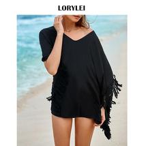 Ee through swimwear swim suit cover ups tunic women summer beach top white cotton shirt thumb200