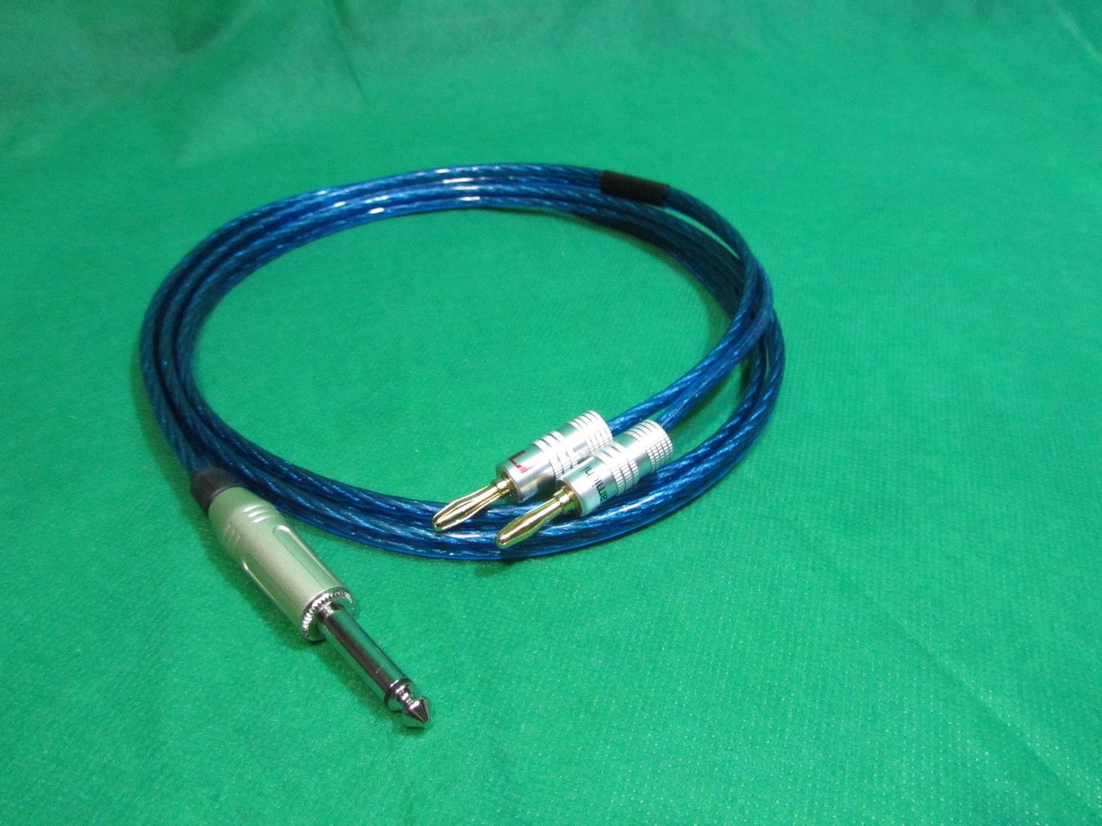 DC Pro Pure Copper Wire Speaker Cable Gold Plated Spade Plugs Pair 35 Ft.