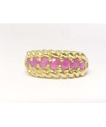7 RUBY Gemstones Vintage RING in 14K Yellow Gold Vermeil - Size 7 -FREE ... - $72.50