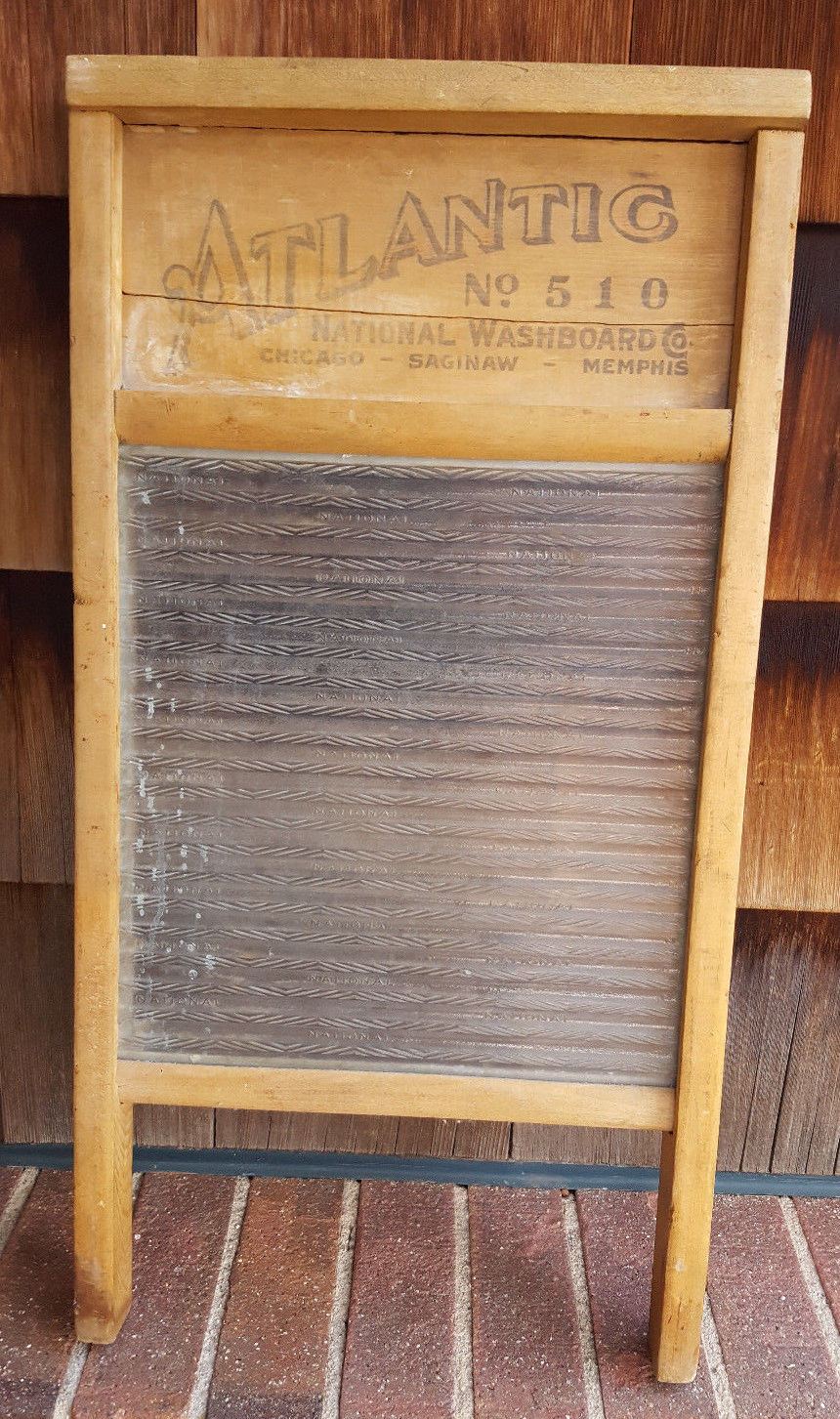 Vtg National Washboard Co.Atlantic No. 510Glass & WoodChicago