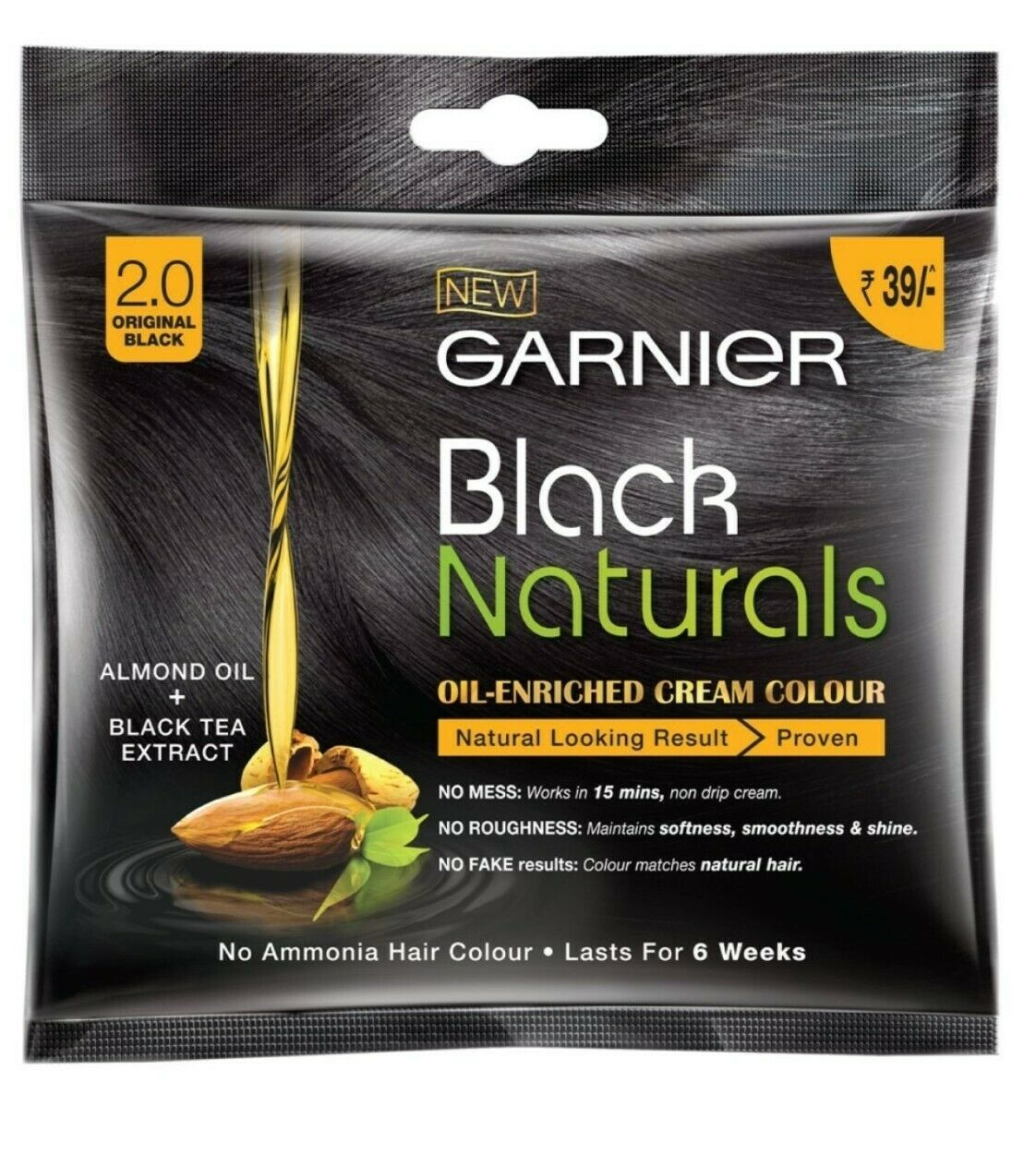 Garnier Black Naturals Hair Color, Shade 2, 20ml+20g (Pack of 8)