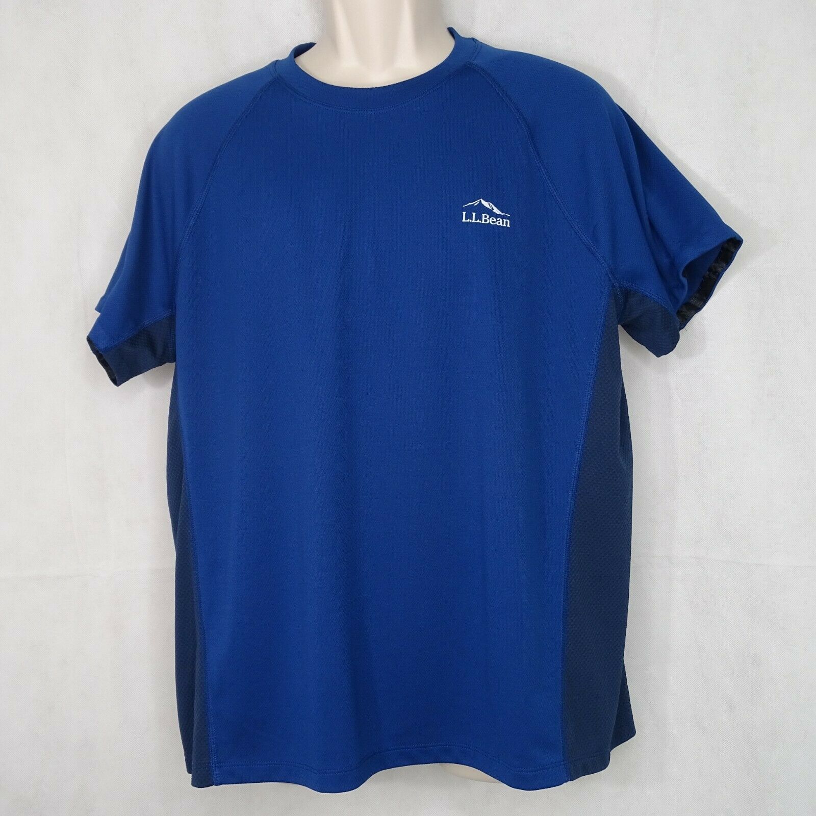 LL Bean Slightly Fitted Shirt Athletic Men Size L Regular Blue Logo ...