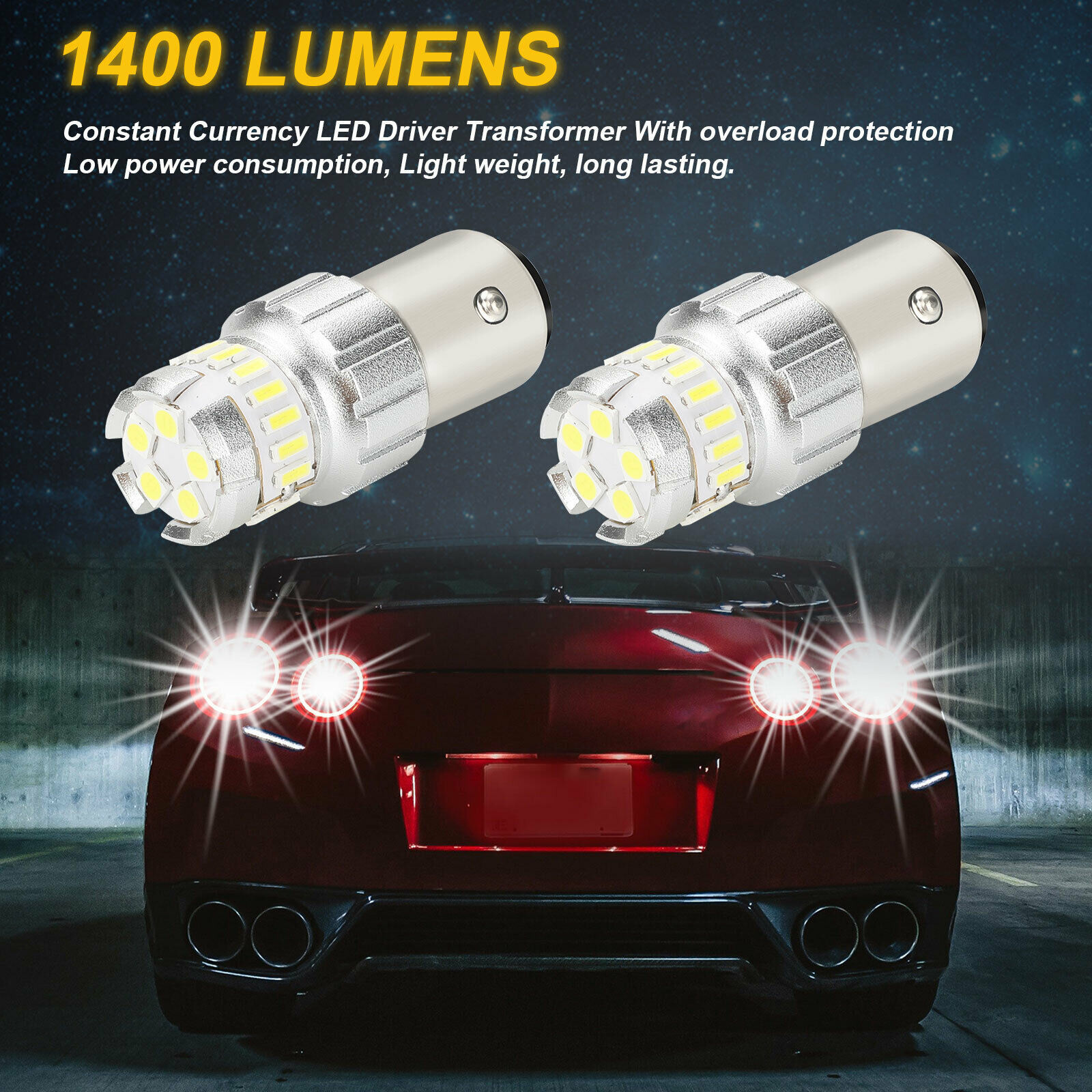 Super Bright 1157 LED White Turn Signal Parking Light Bulb 2800LM 100W