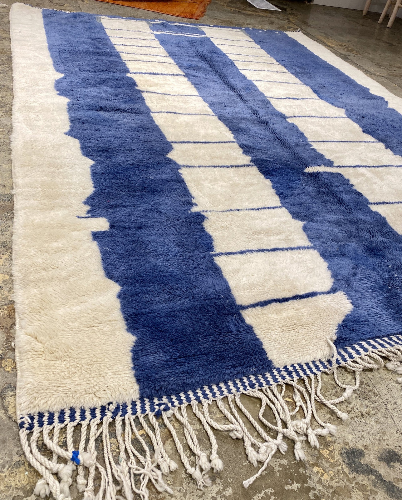Beni Ourain rug, Berber rug, Blue white Beni ourain, Moroccan Area rug Area Rugs
