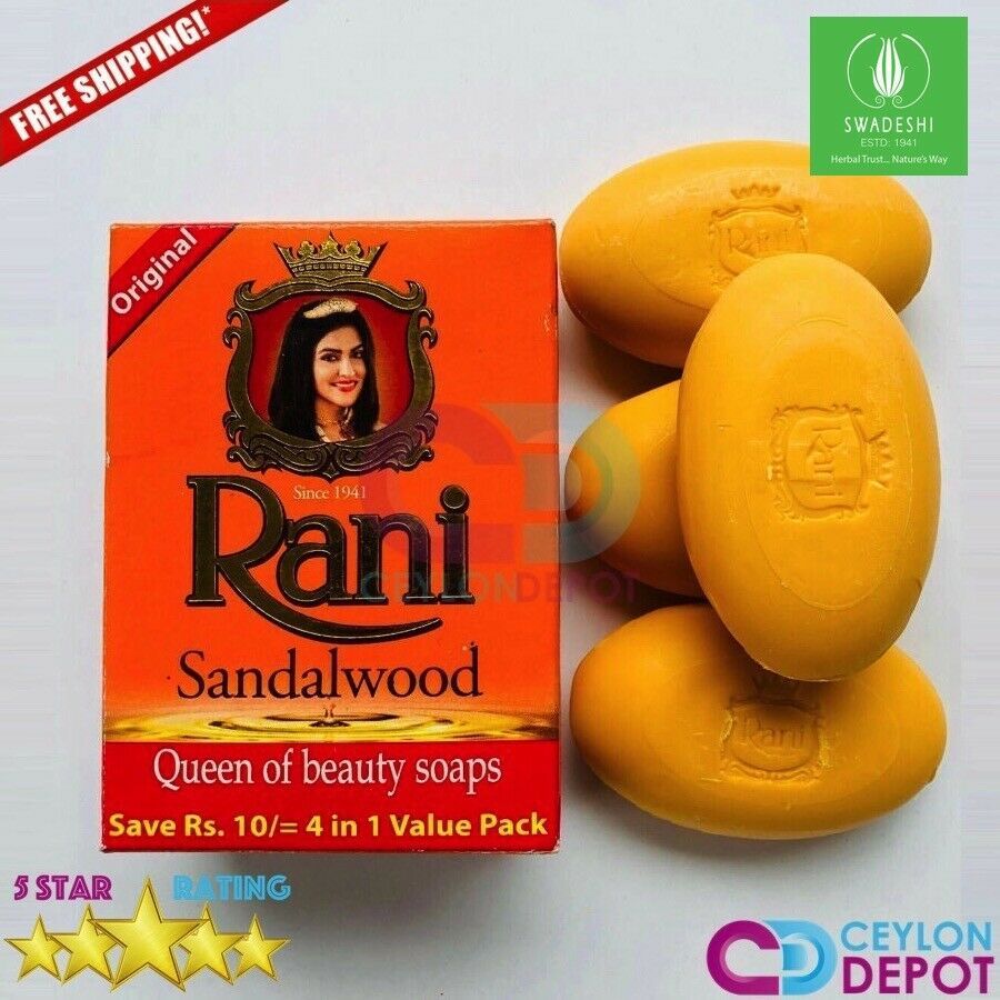 4 x 90g - Rani Ayurveda Soap Red Sandalwood Soap Pure Natural from Sri Lanka