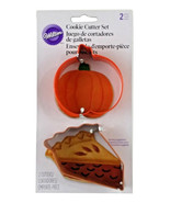 Wilton Metal Cookie Cutter 2-piece Set Pie Slice Pumpkin Fall Holiday Ha... - $8.86