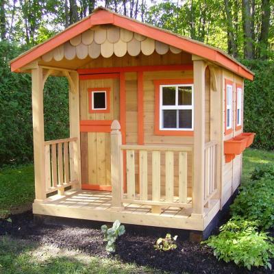 Children Playhouse Tree Cedar Kid Outdoor Garden Backyard Cottage Fort ...