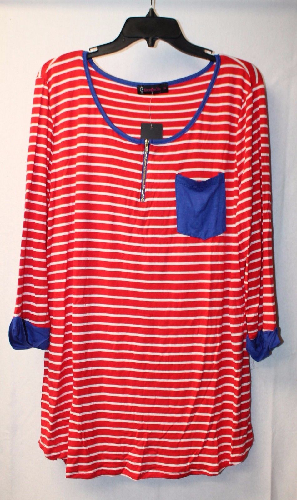 plus size red striped shirt