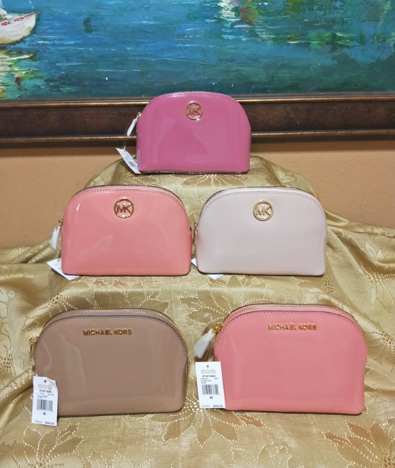 michael kors pink makeup bag