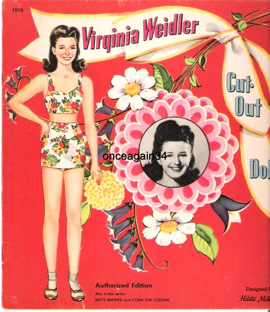 VINTAGE UNCUT 1942 MARY MARTIN PAPER DOLLS WITH 8 PAGES CLOTHING~#1 REPRODUCTION
