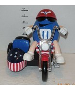 M &amp; M&#39;s Red White &amp; Blue Motorcycle w Side Car Candy Dispenser Limited S... - £33.32 GBP