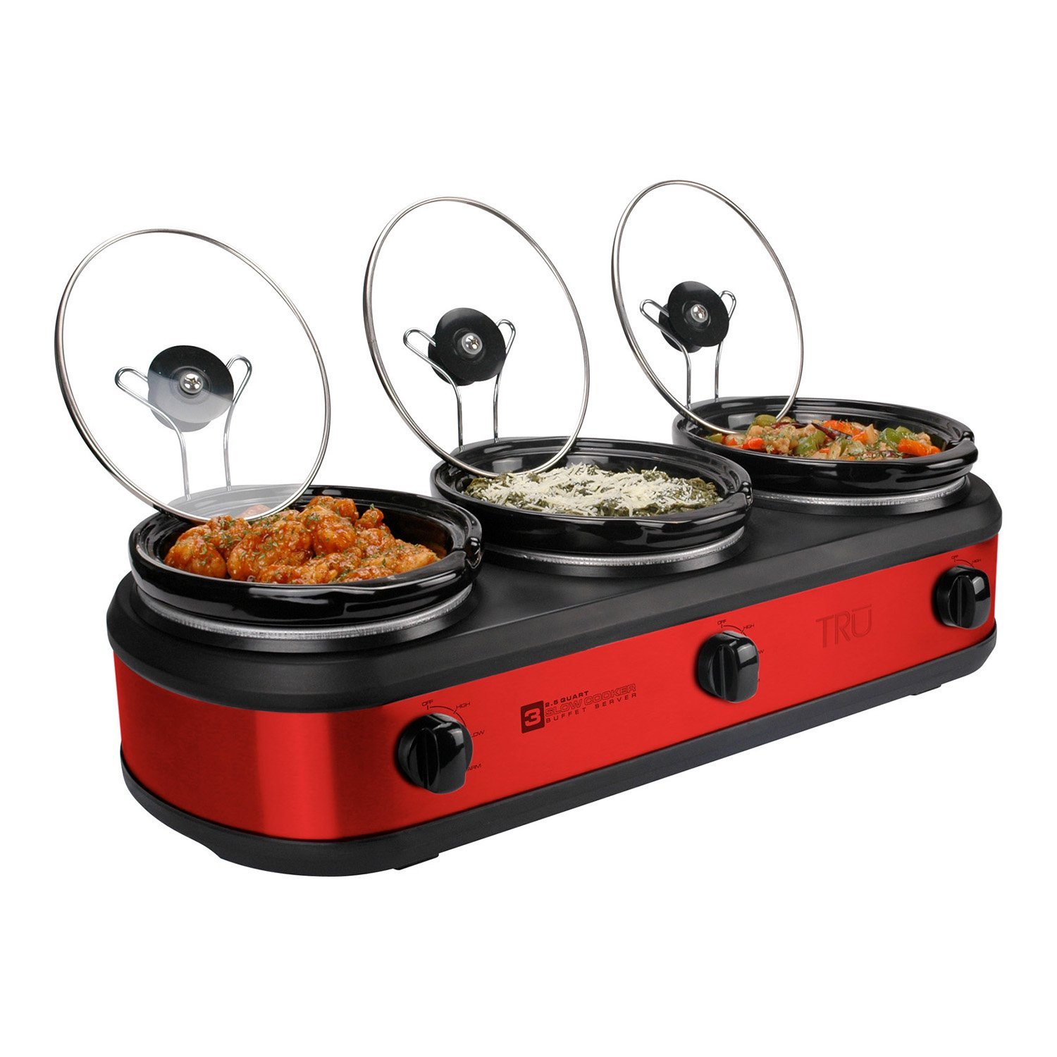 TRU Triple Slow Cooker Buffet Server Set (Assorted Colors) Cookers