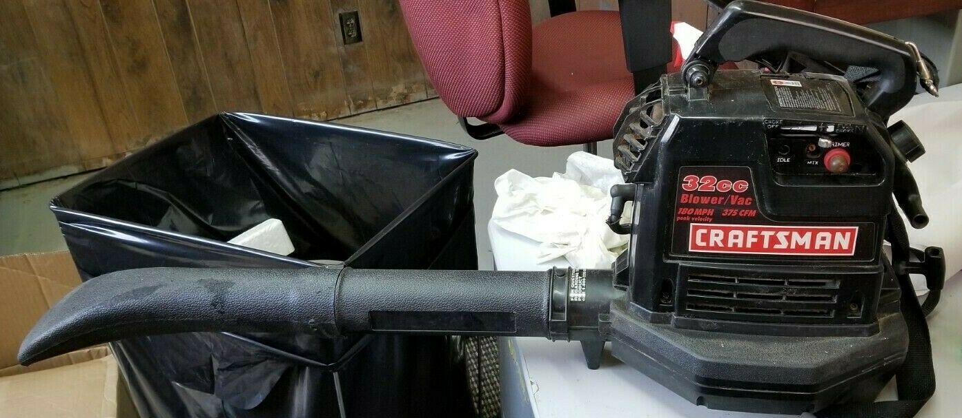 Craftsman Sears 32cc Gas Leaf Blower & Vacuum 2 cycle 180 MPH 375 CFM ...