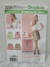 Learn To Sew ~ Simplicity Pattern 2226 Skirt &amp; Tie Belt Size 6-18 New UC FF - $4.90