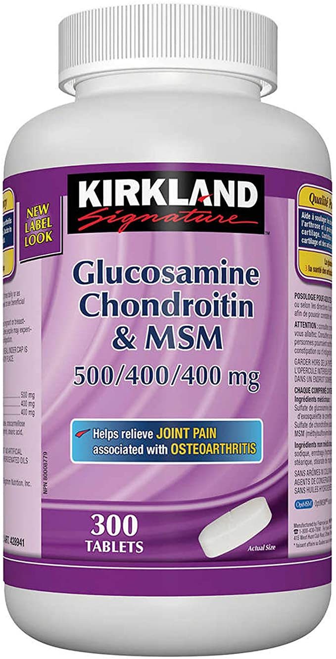 Kirkland Glucosamine Chondroitin & MSM 2 x 300 tablets Canadian