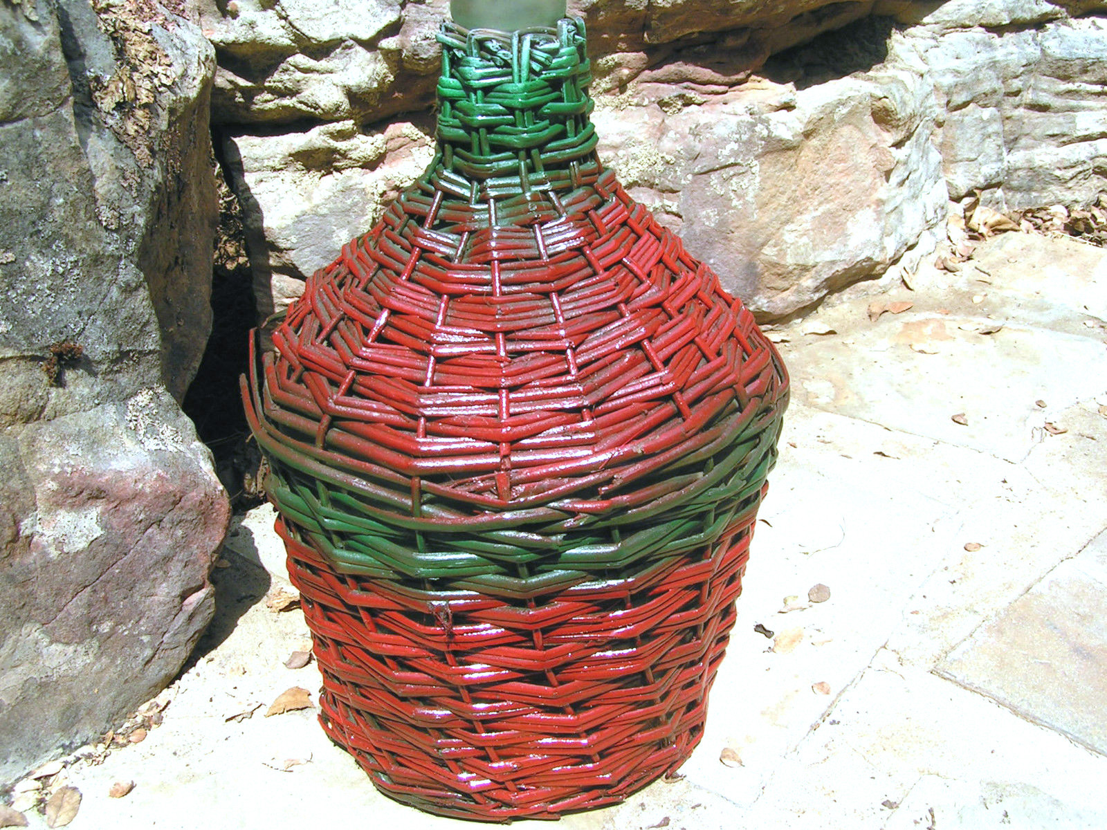 Vintage WOVEN WICKER Italian Wine Bottle Jug Old Demi John 169 BZ