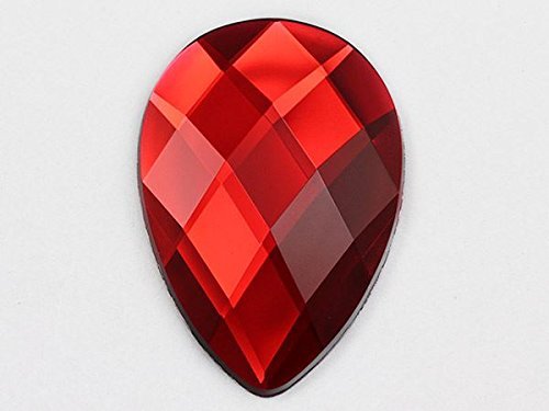62x42mm Red Ruby H103 Extra Large Acrylic Teardrop Gems High Quality Pro Grad...