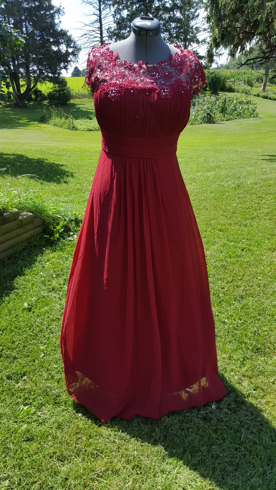 burgundy mother of the bride dress