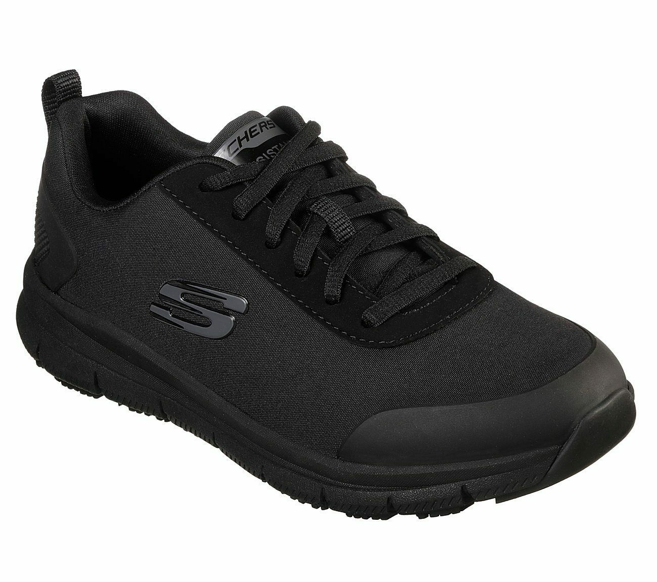 Skechers Black Work Shoe Women Memory Foam Water Stain Slip Resistant ...