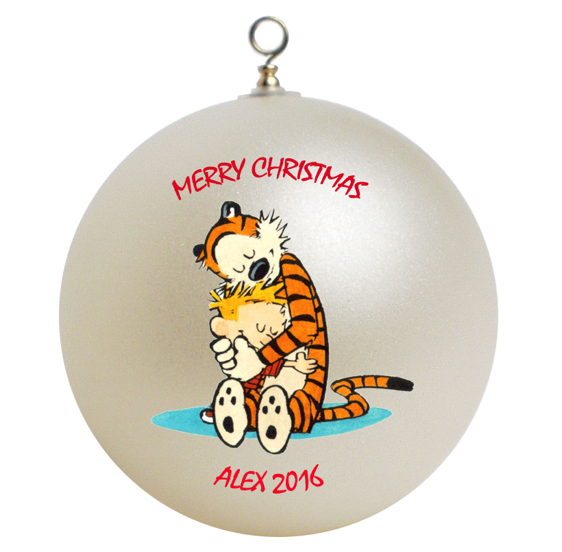 Personalized Calvin and Hobbes Christmas Ornament Gift - Ornaments