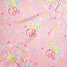 Jumbo Plastic Gift Bag Baby Shower Baby Girl Pink Dot w/Card 44 x 36 - $3.95