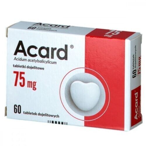 ACARD Acetylsalicylic Acid Enteric Coated 75 MG 60 TABLETS Pain