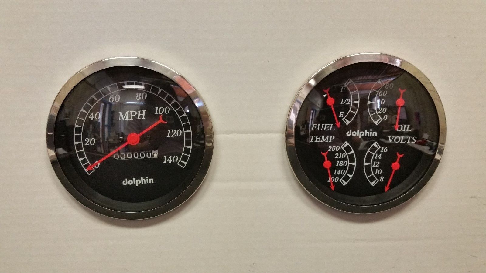 5 “ Quad Black Mech Street Rod Gauge Set INCLUDING 5' Tach HOT ROD
