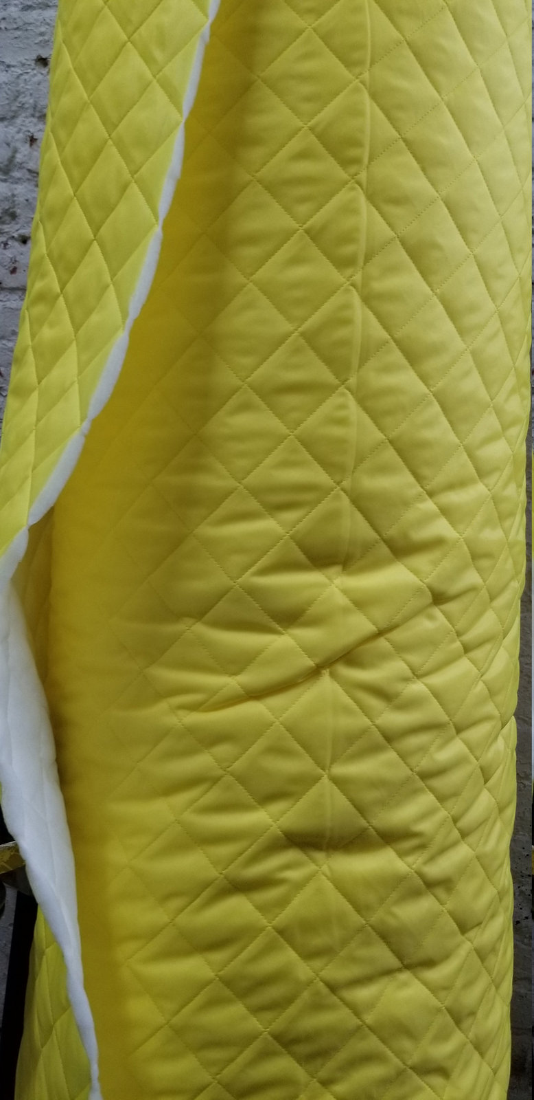 Polyester Quilted Padded Lining Fabric Yellow sold by yard, 60" wide