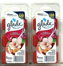 2 Packs Glade 2.3 Oz Vanilla Passion Fruit 6 Count Cubes Wax Melts Up To 120hrs
