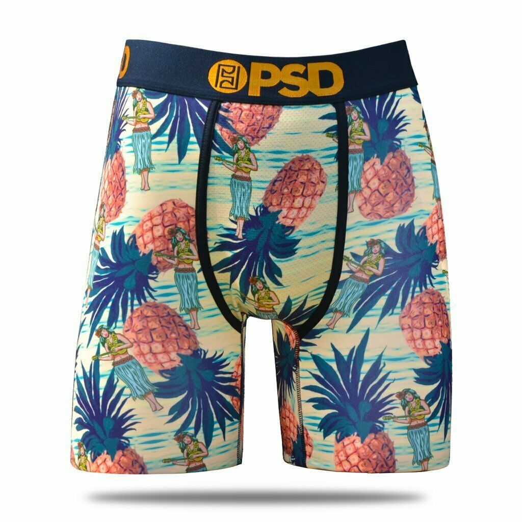 PSD Pineapple Hula Girls Tropical Hawaiian Mens Boxer Briefs Underwear ...