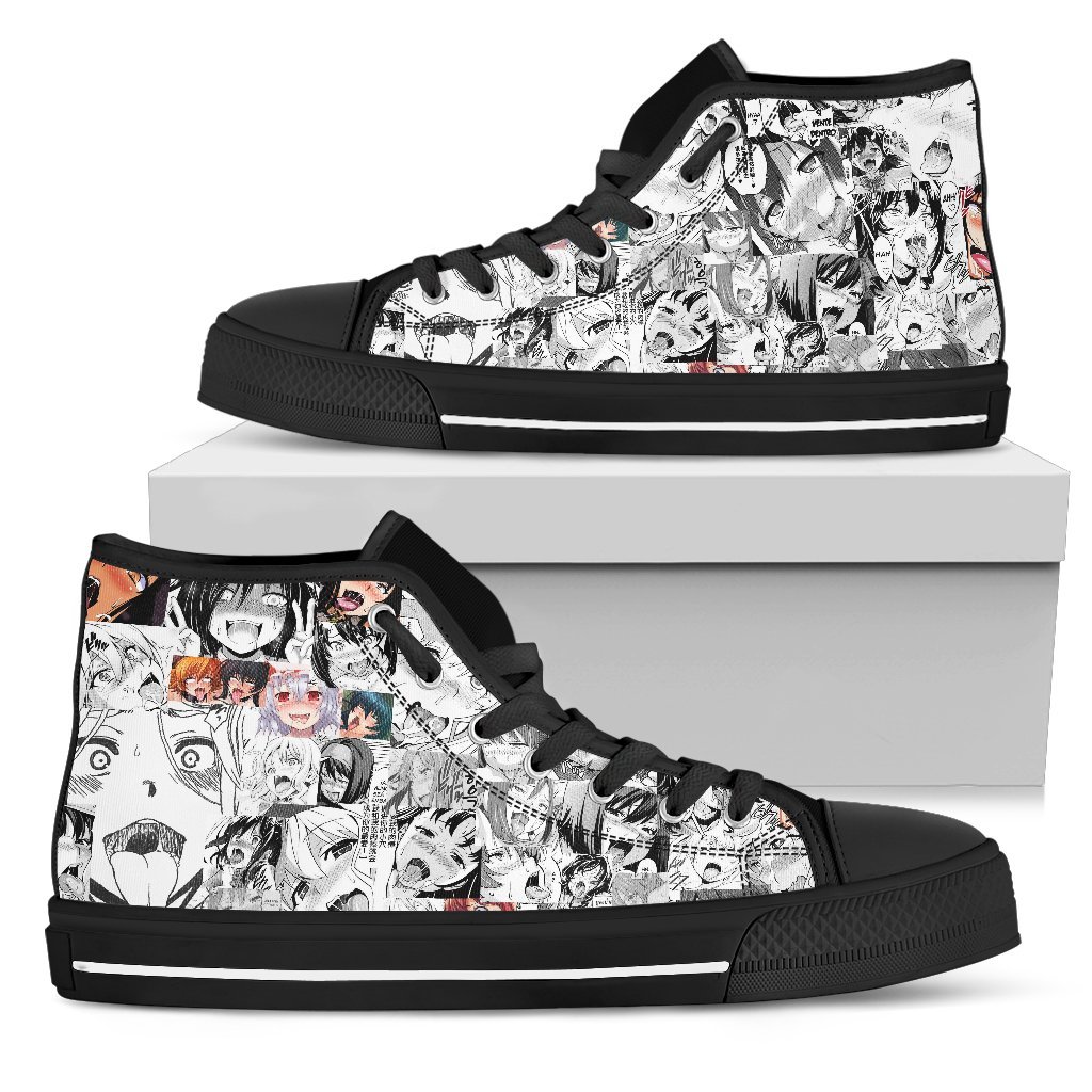 Ahegao Girls Men's Canvas High Top Shoes - Casual