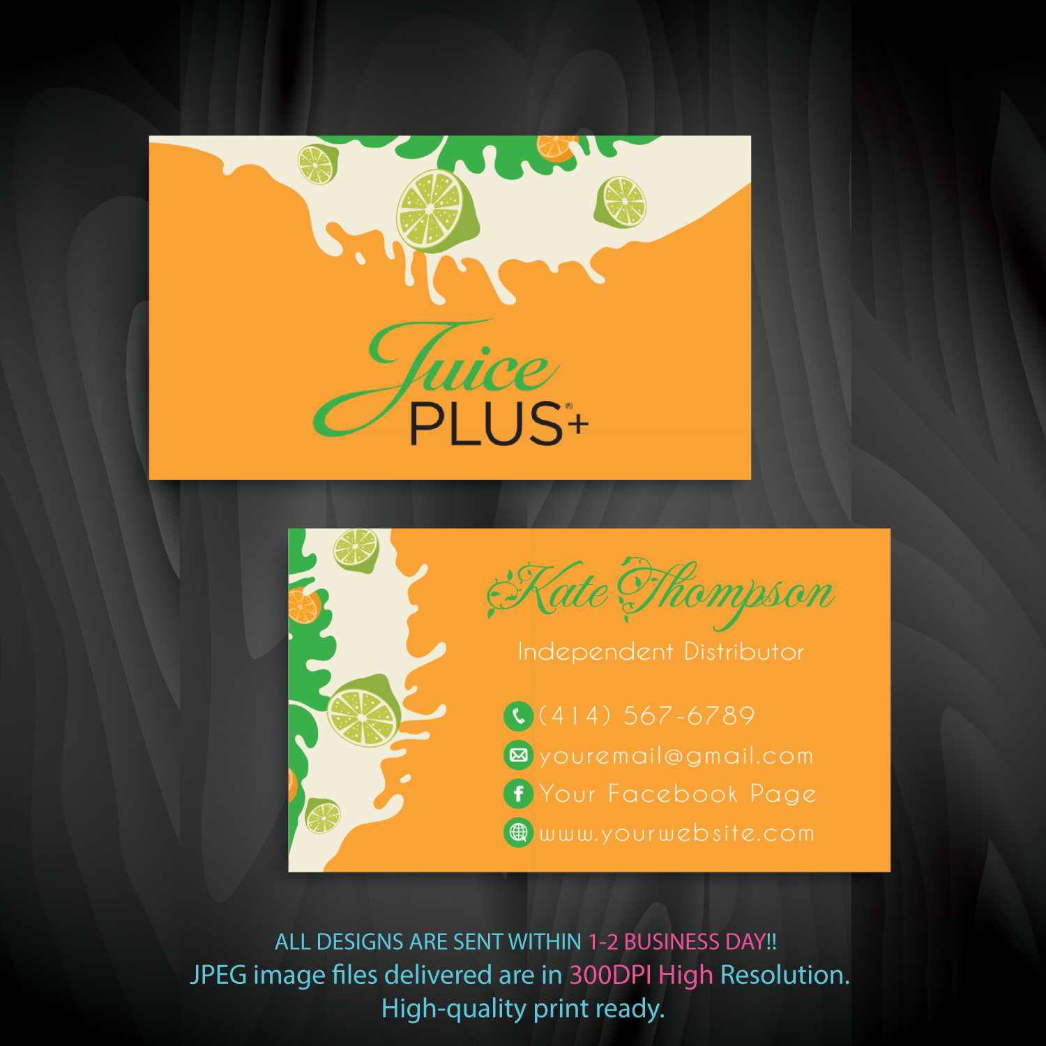 Juice Plus Business Cards, Personalized Juice Plus Business Cards, JL03
