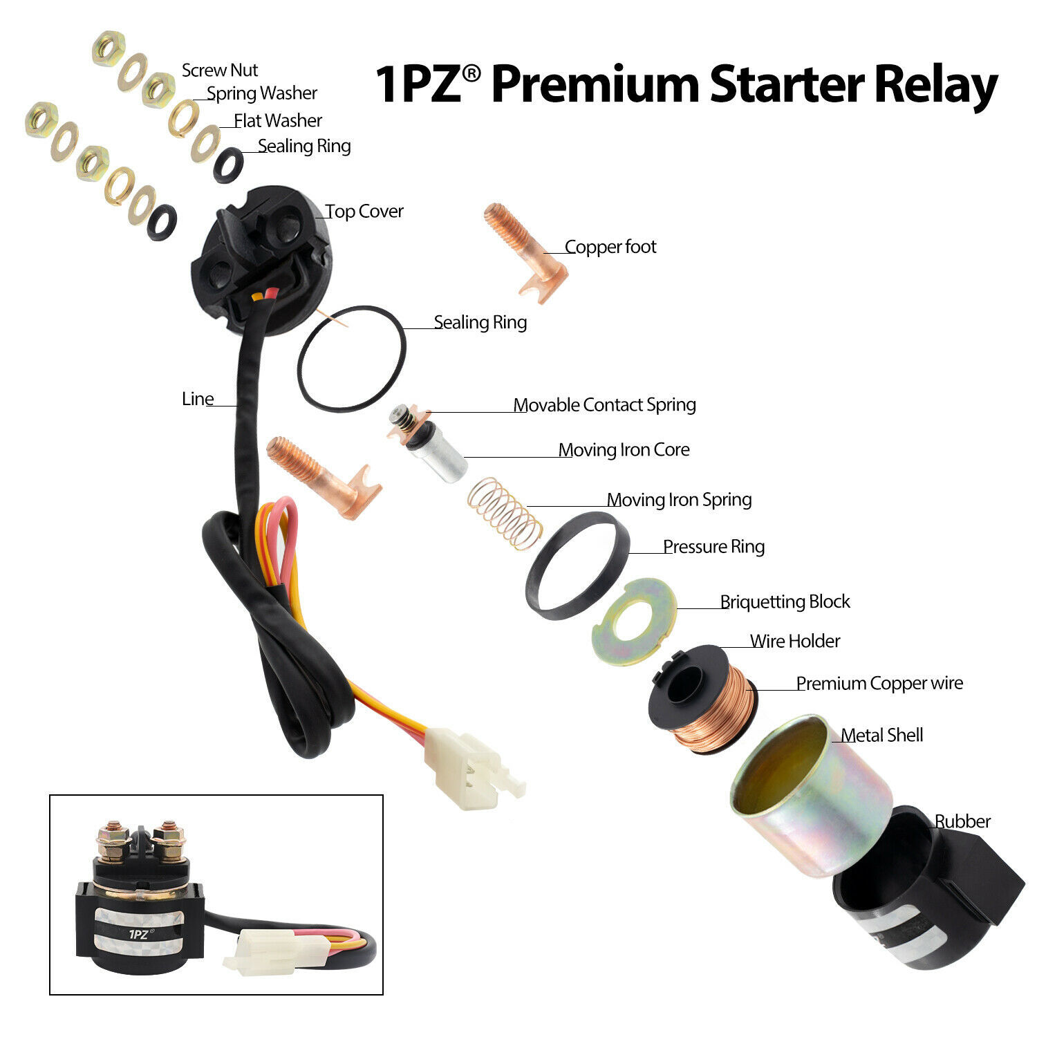 Scooter Starter Relay Solenoid GY6 50cc 250cc ATV Pit Dirt Bike Moped