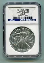 2010 American Silver Eagle Ngc MS69 Early Release Blue Label From Bobs Coins - $51.95