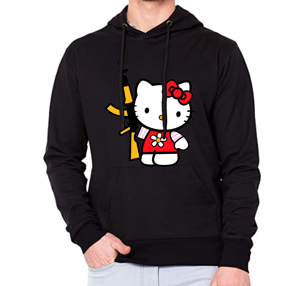 Hello Kitty Guns Black Men Classic Hoodie - Activewear