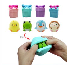 Fidget Toys Flip Gift Box Cute Pet Pinch Animal Silicone Toy Expression - Random image 1