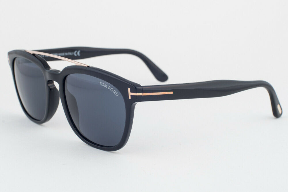 Tom Ford Holt Shiny Black / Gray Sunglasses TF516 01A