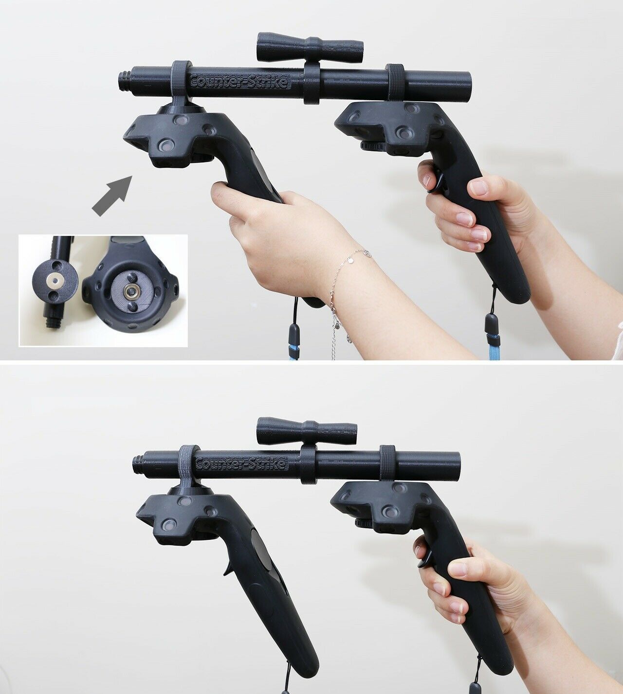 HTC Vive Pro Move Controller VR Headset Game Shooting Gun Double Handle BK/White Controllers