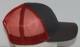 OC Sports Adjustable Snapback Style Mesh Back Red Charcoal Baseball Cap image 3