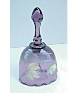 Fenton Purple Bell Artist Signed Felicia Enoch 4.25&quot; Flower Floral Oval - $22.44
